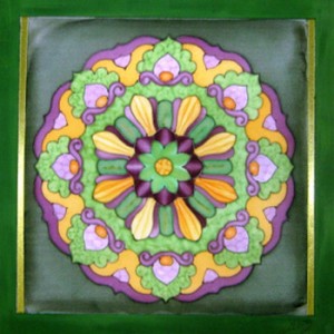 mandalafestés selyemre, selyemfestés