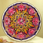 selyemmandala, mandala óra, selyemfestés