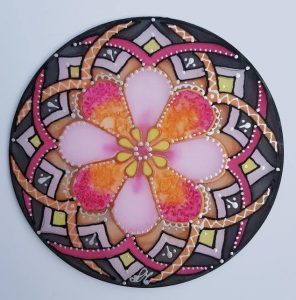 selyemfestés mandala festés